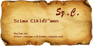 Szima Ciklámen névjegykártya